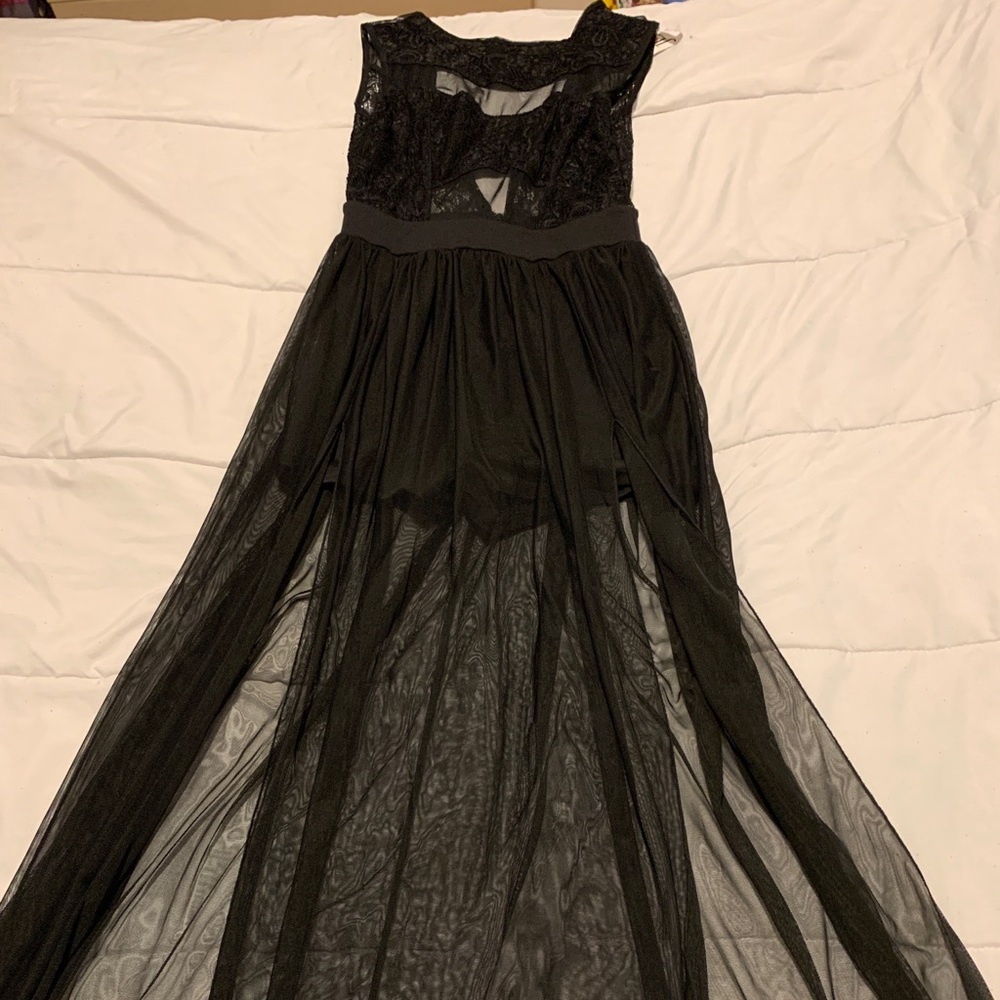 Joyce Leslie Short Jumpsuit w/ See Through Bottom